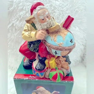 Vintage Ceramic Santa Candle Holder